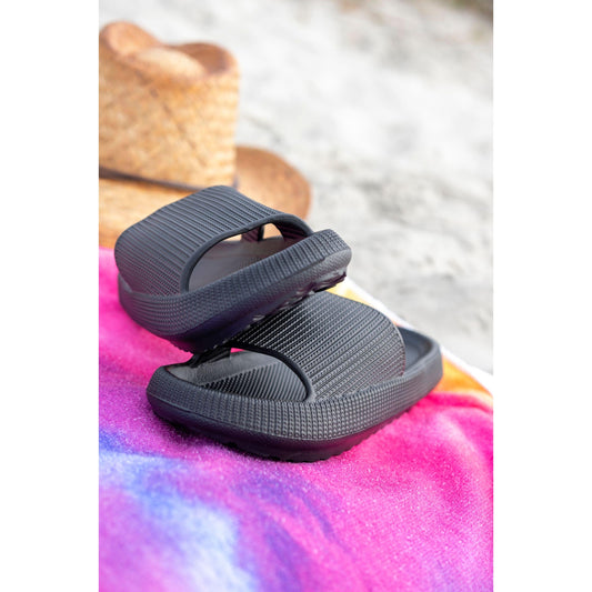 Black Casual Slides