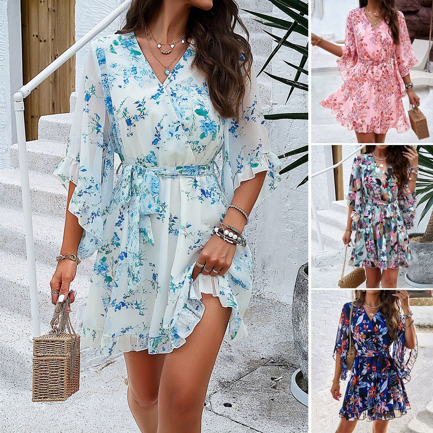 Elegant Lace-Up Dress