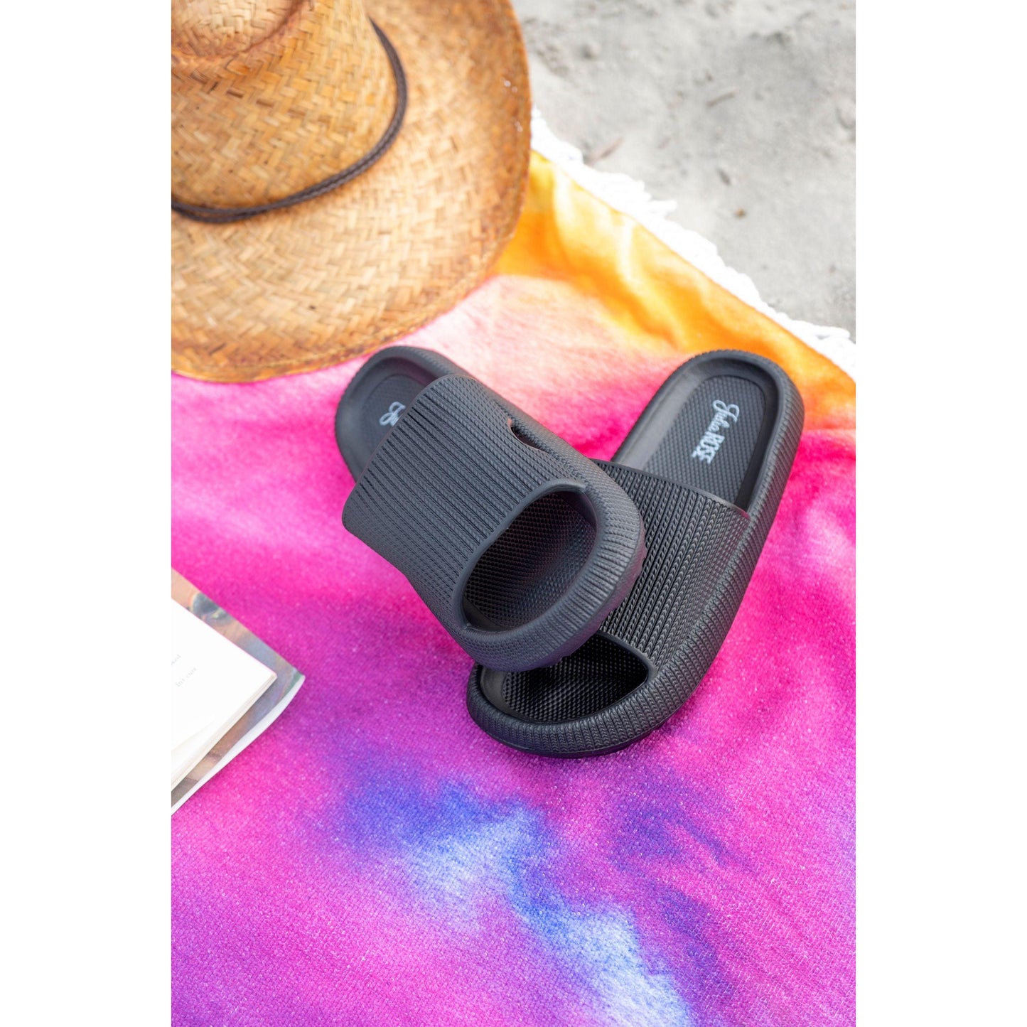 Black Casual Slides