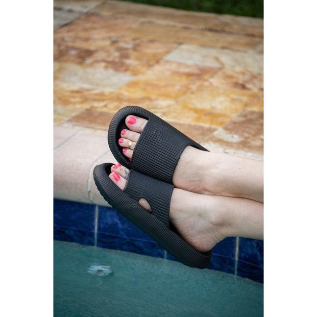 Black Casual Slides