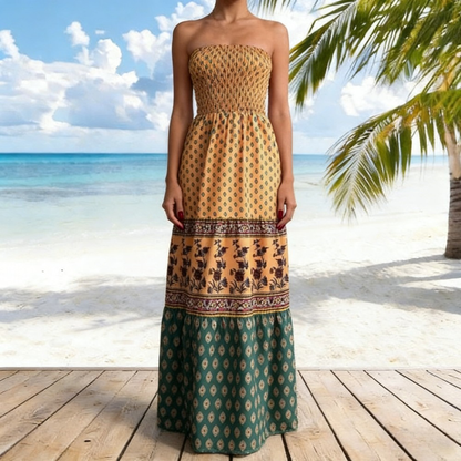 Summer Trendy Strapless Maxi Dress