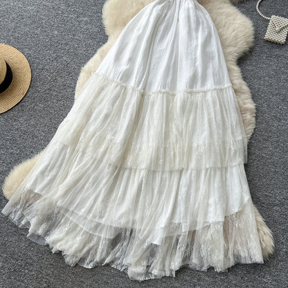 White Lace Halter Beach Dress