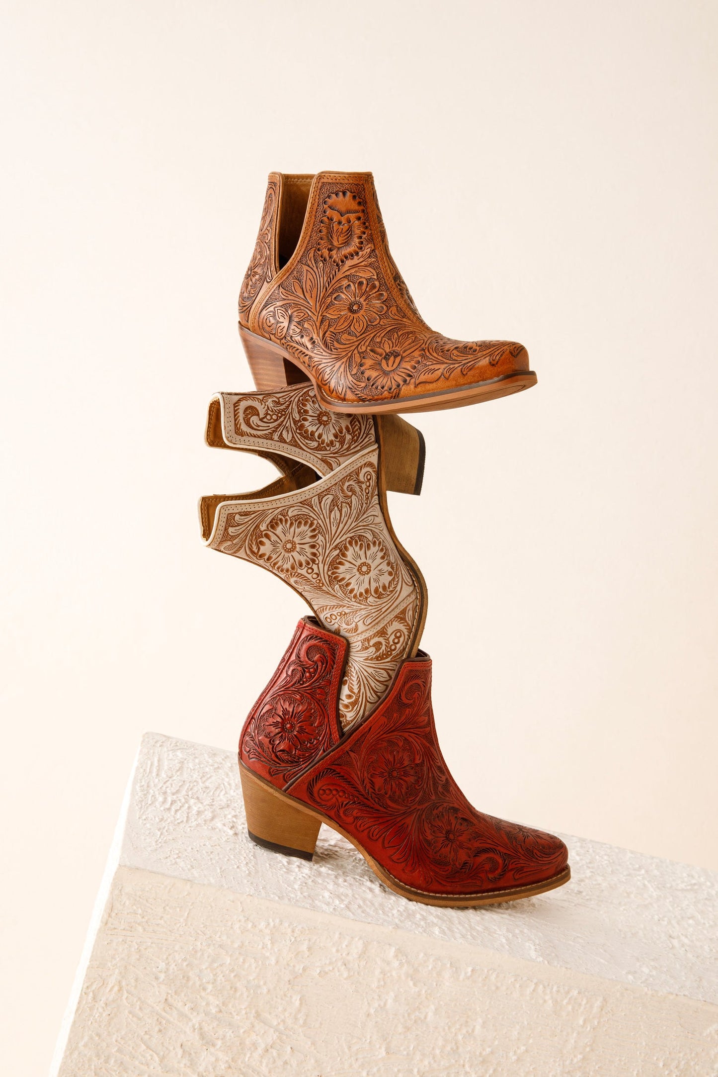 Western Moxie Hand-Tooled Booties