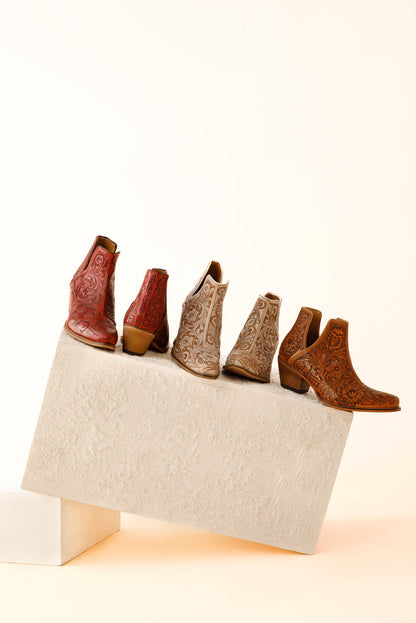 Western Moxie Hand-Tooled Booties