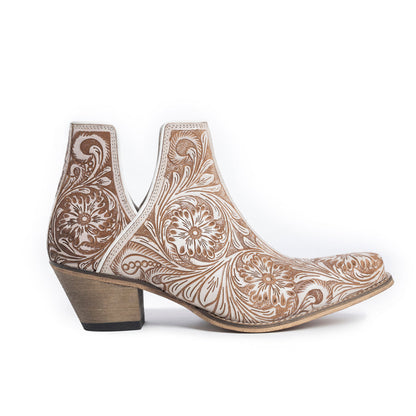 Western Moxie Hand-Tooled Booties