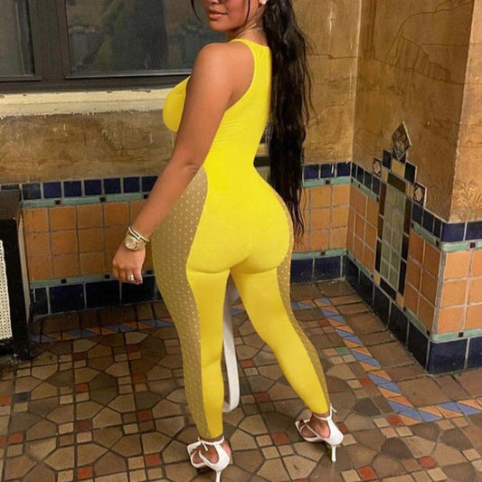 Mesh Sleeveless Jumpsuit