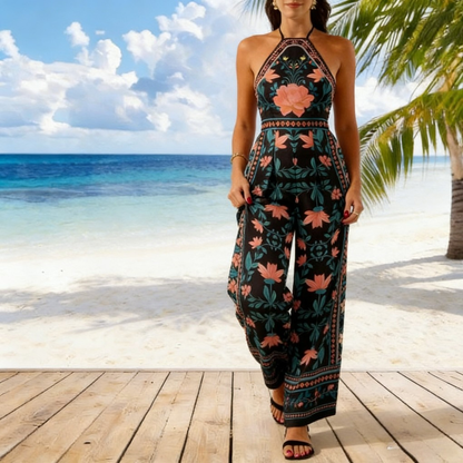 Printed Wide-Leg Jumpsuit