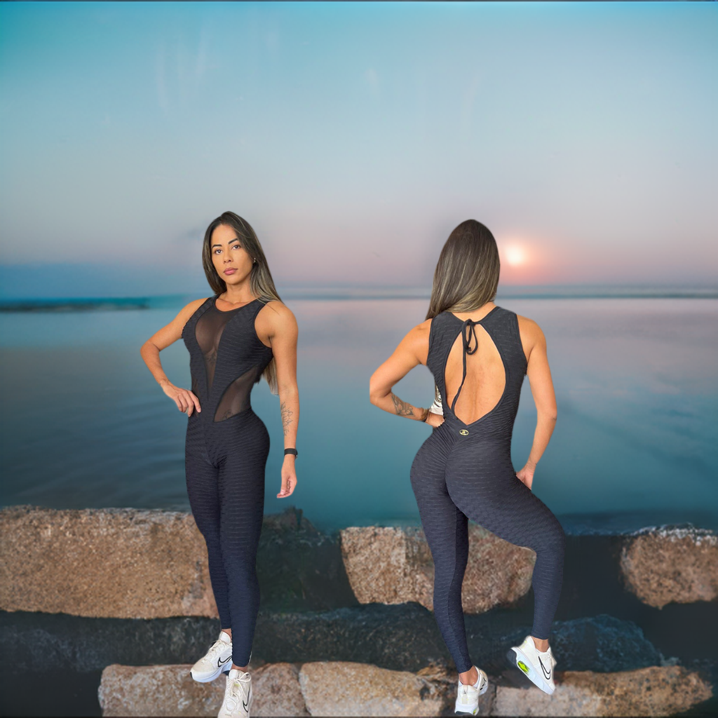 SCRUNCH BLACK WAVE & MASH SEXY JUMPSUIT