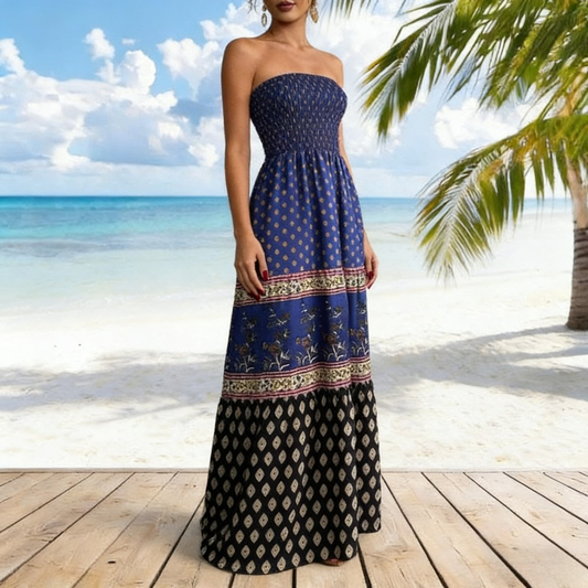 Summer Trendy Strapless Maxi Dress
